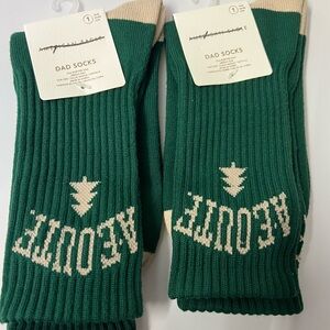 American Eagle Men Dad Green Crew Socks 2 Pack Bundle